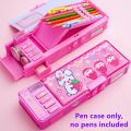 Mechanical deformation combination lock stationery box girl cute pencil case school student pencil box Cartoon plastic pen case. 