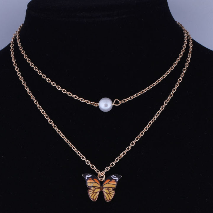 Trendy%20Fashionable%20Double%20Layer%20Pearl%20Chain%20Choker%20Butterfly%20Pendant%20Necklaces%20for%20Girls%20Simple%20Stylish%20New%20Collection%202024%20-%20Necklace%20for%20Women%20Simple%20Stylish%20Fashion%20-%20Image%203