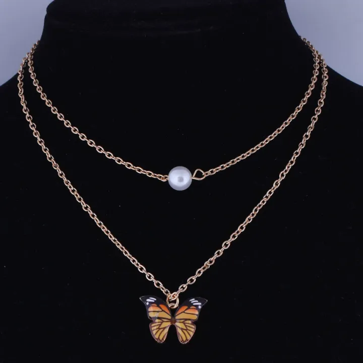 Trendy%20Fashionable%20Double%20Layer%20Pearl%20Chain%20Choker%20Butterfly%20Pendant%20Necklaces%20for%20Girls%20Simple%20Stylish%20New%20Collection%202024%20-%20Necklace%20for%20Women%20Simple%20Stylish%20Fashion%20-%20Image%203