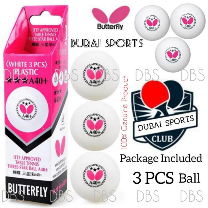 Butterfly G40+ Table Tennis Balls - 40mm White/ Orange  Ping Pong Ball - ITTF Certified Professional Table Tennis Ball- Poly Table Tennis Ball - 3 pcs of Pack