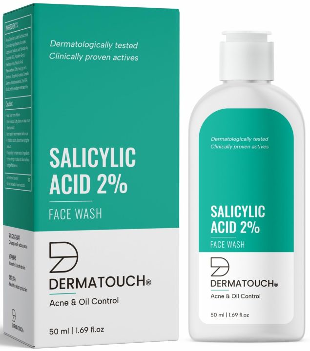 DERMATOUCH Salicylic Acid 2% Face Wash | For Acne & Oil Control | Suitable to All Skin Types | For both Men & Women | 50ML