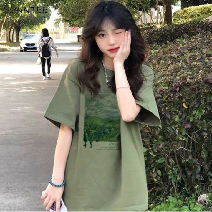 Colors Print T-shirts for Women Design Young Daily Casual