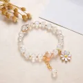Girls Wrist Chain Faux Crystal Korean Style Beaded Bracelet. 