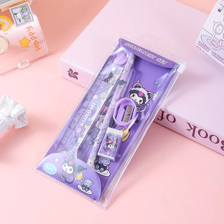 Kawaii%20Sanrio%20Stationary%20Set%20Cinnamoroll%20Kuromi%20My%20Melody%20Pencil%20Eraser%20Ruler%20Pencil%20Sharpener%20School%20Even%20Prizes%20-%20Image%205