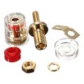 4Pc Amplifier Speaker Terminal Binding Post 4mm Banana Plug Jack & 4x Hi-end Copper Right Angle Screw Type Banana Plug.