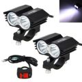 30w Motorcycle LED Headlight ATV T6 Headlamp Driving Fog Spot Lights Plus Switch. 