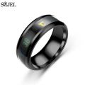Fashion Smart Ring Multifunctional Temperature Sensitive Rings Titanium Steel Couple Jewelry Fingertip Temperature Sensor Ring.