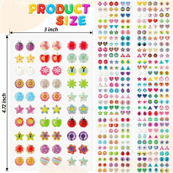 Cartoon%203D%20Gems%20Sticker%20Earrings%20for%20Girls%2060-360pcs%20Self-Adhesive%20Glitter%20Crystal%20Stickers%20Toddler%20Kids%20Ear%20Sticky%20Jewelry%20Toys%20-%20Image%202