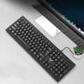 Slim Wired USB Keyboard – Ultra-Thin Desktop Computer Keyboard for Office, Home & Business Use. 