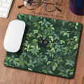 Cute Green Desk Mat Kawaii Black Cat Mousepad Aesthetic Plants Nature Laptop Rug Round Mousepad Large Gaming Deskmat mouse Pad.
