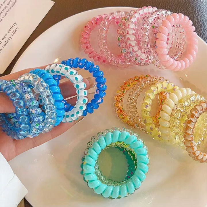 6Pcs%20Candy%20Color%20Hair%20Rope%20Lady%20Summer%20Telephone%20Wire%20Elastic%20Hair%20Band%20Frosted%20Spiral%20Cord%20Rubber%20Hair%20Tie%20Stretch%20Headband%20Mzea%20-%20Image%203