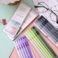 6Pcs/Set 0.5Mm Morandi Color Neutral Pen Office Supplies Student Stationery Black Ink Pens Children Gift.
