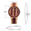 Creative Handmade Weave Braided Dial Pattern Vintage Wooden Watch for Men Folding Clasp Natural Wood Wristband Quartz Wristwatch.