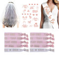 13pcs Party Supplies Bride To Be Stretch Bracelet Elastic Band Wedding Veil Set For Bridal Party Bachelorette Party. 
