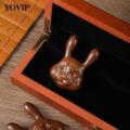 Sandalwood Facial Massage Rabbit Head Nose Massager Wooden Handle And Small Rabbit Comb For Eye Massage Massager.