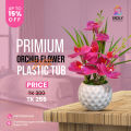 Artificial Primium Orchid Flower Tub (POFT-0306)Hot Pink. 