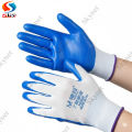 Nylon hand Gloves (Rubber Coated Nitrile) , Safety gloves for Industrial, Construction, Household, Cycling, Bike Riding, Gardening, Kitchen Work Use, blue , Colour ( 1 Pair).