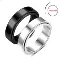 Anti Stress Anxiety Fidget Spinner Couple Rings For Lovers Rotating Stainless Steel Wedding Band Rings Jewelry Anillo. 