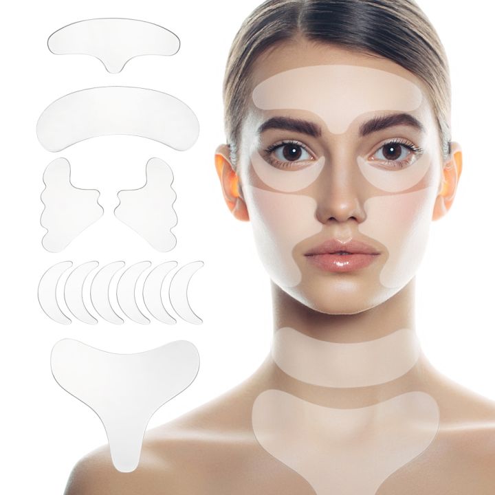 3/5/11/16/18Pcs Reusable Silicone Anti Wrinkle Patches Face Neck ...