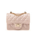 Autumn and winter Korean version of the diamond jelly lock pearl bag shoulder diagonal portable female. 