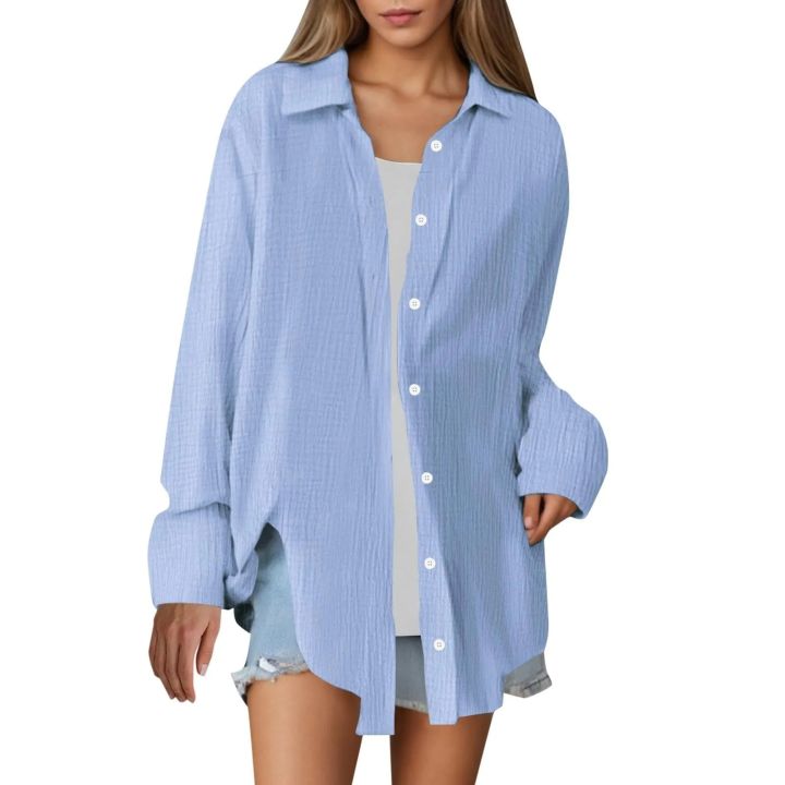 Ladies%E2%80%99%20Everyday%20Cotton%20Crepe%20Shirt%20%E2%80%93%20Soft%20Textured%20Fabric%20with%20Classic%20Button%20Closure%20-%20Image%204