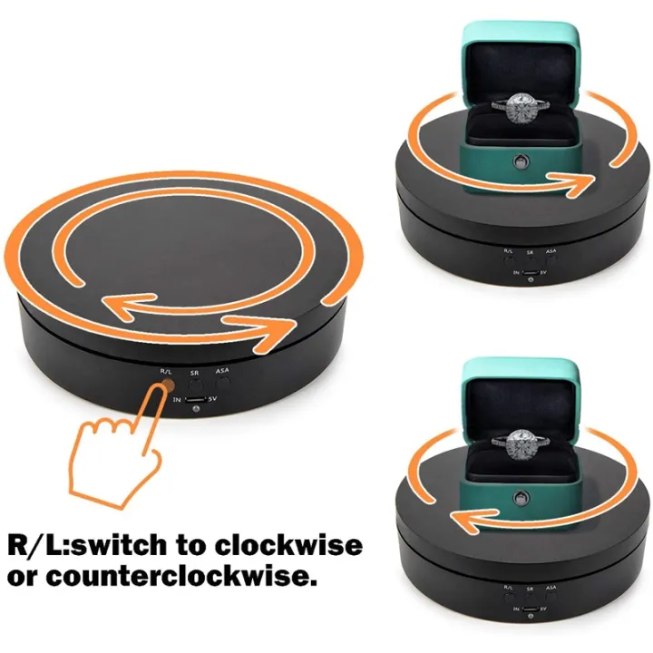 Black%20Rechargeable%20Turntable%20Display%20Stand,%20360%20degree%20Rotation%20Speed/Angle%20Adjustable%20for%20Photography/Jewelry%20Display%20-%20Image%204