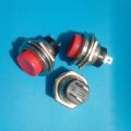 Round Shape 3A/125V SPST Red Panel Mounting Momentary 2 Pin Push Button Switch. 