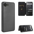 Phone Case Carbon Fiber Texture Horizontal Flip TPU + PC + PU Leather Case with Card Slot For BlackBerry Keyone. 