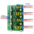 3A 4 Channels Multiple Switching Power Supply Module 3.3V 5V 12V ADJ Adjustable Output DC DC Step-Down Buck Converter Board - green. 