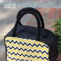 Lunch Carry Bag, Cotton Fabric, Yellow & Black, (9.5″x7.5″x5″).