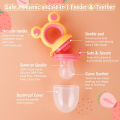Cute Cartoon Baby Fruit Feeder Soft Silicone Pacifier Children Fresh Food Nibbler Supplementary Food Feeder Baby Feeding Pacifier with Cover.