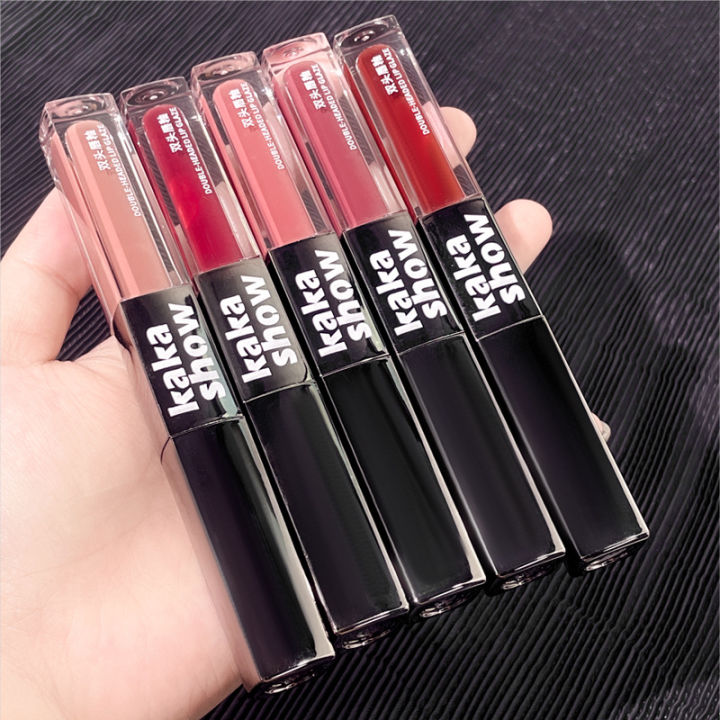 kakashow%20double%20head%20lip%20gloss%20velvet%20matte%20water%20glow%20mirror%20pouty%20lip%20white%20color%20student%20party%20cheap%20lipstick%20-%20Image%202