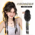 Wig Women's Long Hair Artificial Hair Millennium Hot Girl High Ponytail Boxing Braid Wig Waterfall Half Tie Ponytail Wig Braid. 