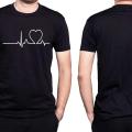 Love Heart Black Short Sleeves T-Shirt For Men Love Hart - T Shirt. 