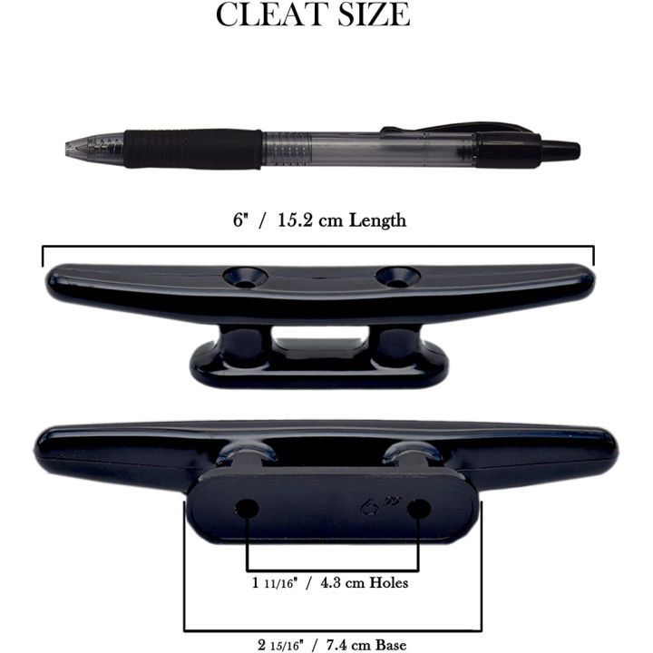 Black%20Nylon%20Boat%20Cleat%206%20Inch%20-%20Rope%20Cleat,%20Kayak,%20Boat%20Dock%20Cleats%20-%20Perfect%20for%20Marine,%20Deck,%20Nautical%20Decor%20-%20Image%205