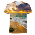 New Seaside Scenery T-Shirts Sea Beach Sky Nature 3D Print Streetwear Men Women Fashion Oversized T Shirt Kids Tees Tops Clothes. 