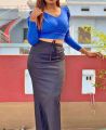 [ Amena fashion ] Crop top short body long sleeve fashionable blouse for women's.. 