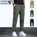 Men New Cargo Pants Cotton Multiple cket Joggers Hop pants Men Street fashion Sweatpants Tie feet Trousers.