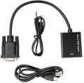 VGA to HDMI Connectors Output 1080P HD +Audio TV AV Video Cable Converter Adapter.