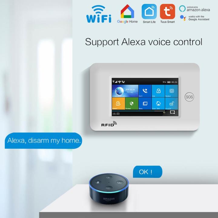 YUPA%20Burglar%20Home%20Security%20Alarm%20System%204.3%20Inch%20Touch%20Panel%20WIFI%20GSM%20Wireless%20With%20Motion%20Sensor%20TUYA%20App%20Compatible%20With%20Alexa%20-%20Image%202