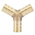 Brass Y 3-Way Hose Barbed Connector Joiner Fitting Air Water Gas OD 6/8/10/12/14/16mm. 