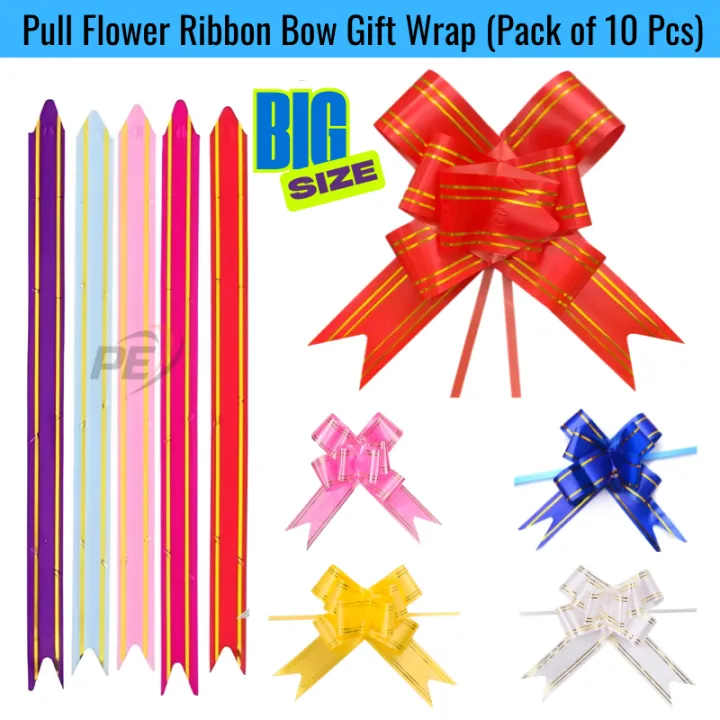 Small Pull Ribbons Pull Flower Ribbon Bow – Ribbons for Gift Wrapping, Event Decoration ...