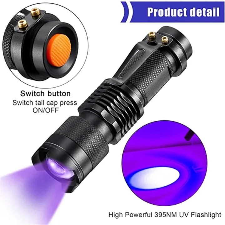 LED%20UV%20Flashlight%20365/395nm%20Portable%20Mini%20Ultraviolet%20Torch%20Waterproof%20Zoomable%20Violet%20Light%20Pet%20Urine%20Scorpion%20Detector%20UV%20Lamp%20-%20Image%209