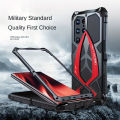 Samsung S23Ultra Drop-Resistant Metal Frame Silicone Lens All-Covering Phone Case Crash-Resistant Three-Resistant Sports Car Hard Case.
