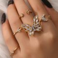 Women's/Girls' 5-Piece/Set Exquisite Crystal Moon Butterfly Ring Set - New Unisex Vintage Jewelry - 309131500. 