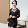 Bottom skirt women's spring and autumn slim dress, mesh small man, foreign style, mid-length lace, with a thin base shirt. 