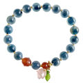 Jingyao Natural Blue Sugar Heart Agate Bracelet Bell Powder Crystal Rose Crystal Love Blue Crystal Wholesale.
