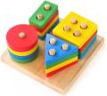 Wooden Stacking Montessori Toys for kid Colorful Shape.