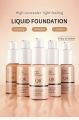 QIC Soft Matte JEWEL LIGHL Liquid Foundation Brightens Moisturizes and Controls Oil Fit Wheat Makeup BB Cream Concealer Cream.