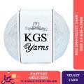 KGS 100% Microfiber Chenille Velvet Yarn | 100 gm | Crocheting and Knitting Chenille Velvet Yarn | Hook Size 3.0 mm-4.0mm. 